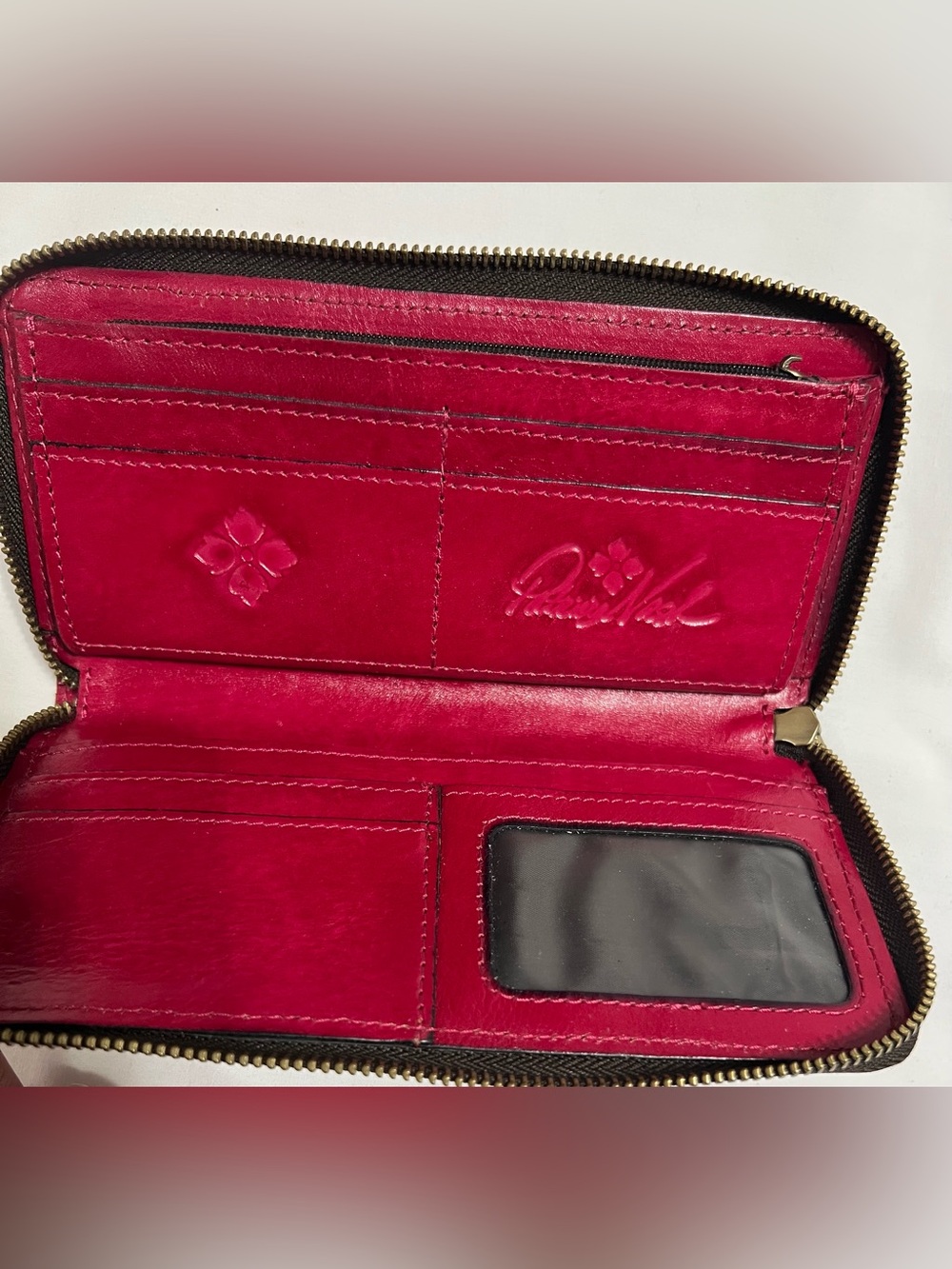 Patricia Nash Pink Rose Embossed Leather Zip Around Continental Wallet - Picture 5 of 8